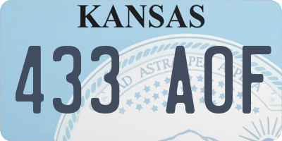 KS license plate 433AOF