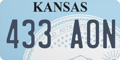 KS license plate 433AON