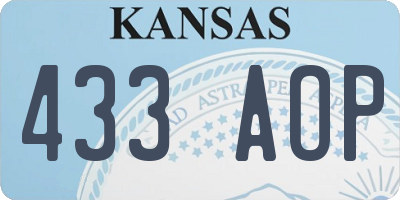 KS license plate 433AOP