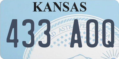 KS license plate 433AOQ