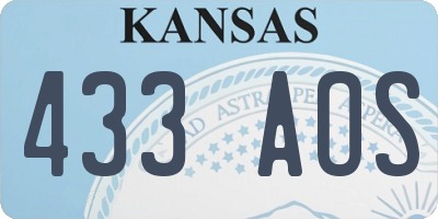 KS license plate 433AOS