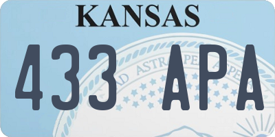KS license plate 433APA