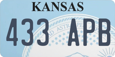KS license plate 433APB