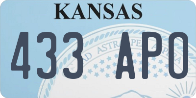 KS license plate 433APO