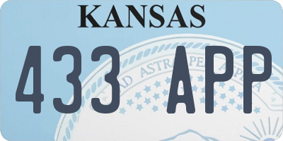 KS license plate 433APP