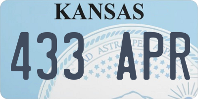 KS license plate 433APR