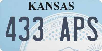 KS license plate 433APS