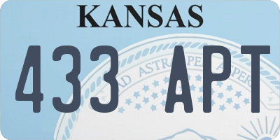 KS license plate 433APT