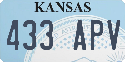 KS license plate 433APV