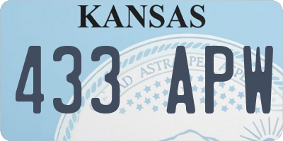 KS license plate 433APW