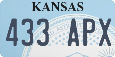 KS license plate 433APX