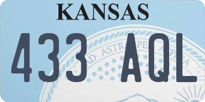 KS license plate 433AQL