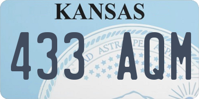 KS license plate 433AQM