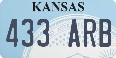 KS license plate 433ARB