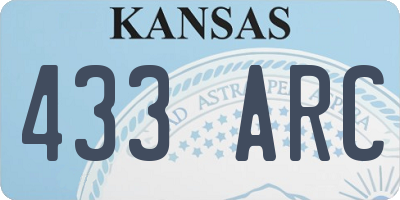 KS license plate 433ARC