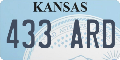 KS license plate 433ARD