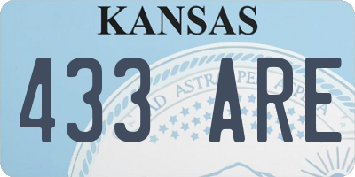 KS license plate 433ARE