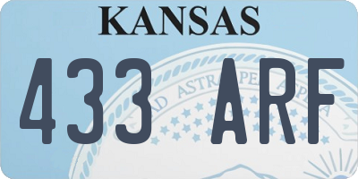 KS license plate 433ARF
