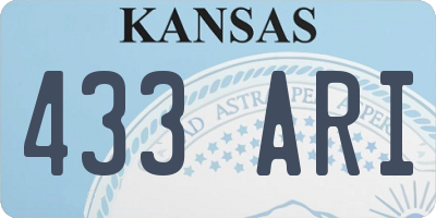 KS license plate 433ARI