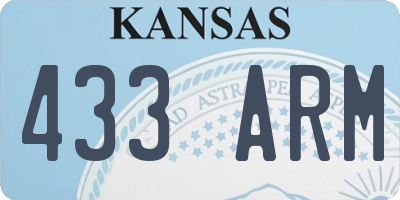 KS license plate 433ARM