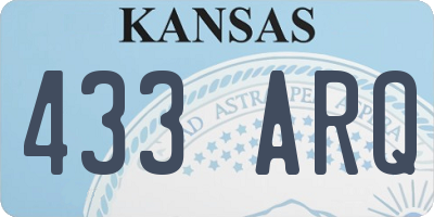 KS license plate 433ARQ