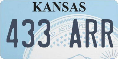 KS license plate 433ARR