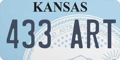 KS license plate 433ART