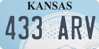 KS license plate 433ARV