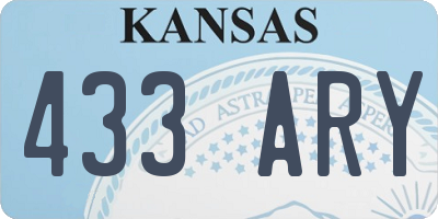 KS license plate 433ARY