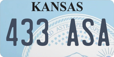 KS license plate 433ASA