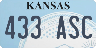 KS license plate 433ASC