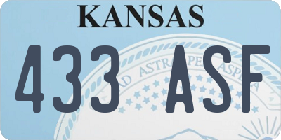 KS license plate 433ASF