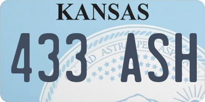 KS license plate 433ASH