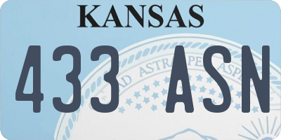 KS license plate 433ASN