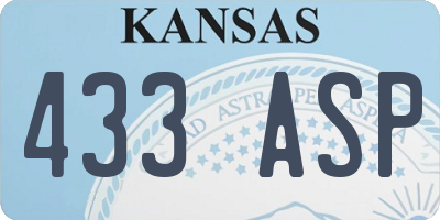 KS license plate 433ASP