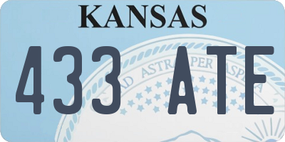 KS license plate 433ATE