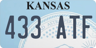 KS license plate 433ATF