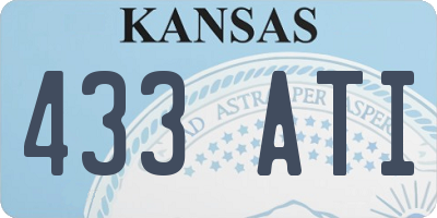 KS license plate 433ATI