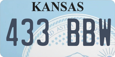 KS license plate 433BBW
