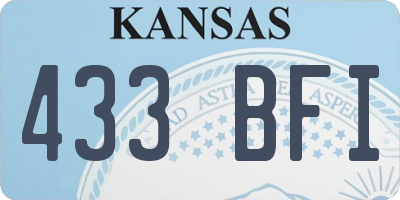 KS license plate 433BFI