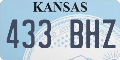 KS license plate 433BHZ