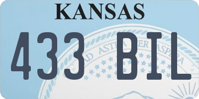 KS license plate 433BIL