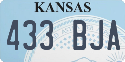 KS license plate 433BJA