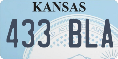 KS license plate 433BLA