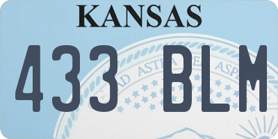 KS license plate 433BLM