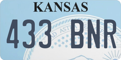 KS license plate 433BNR