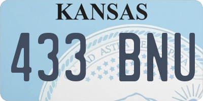 KS license plate 433BNU