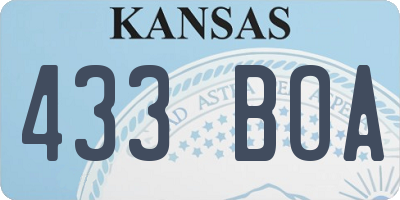 KS license plate 433BOA