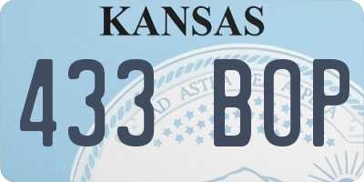 KS license plate 433BOP