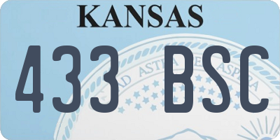 KS license plate 433BSC